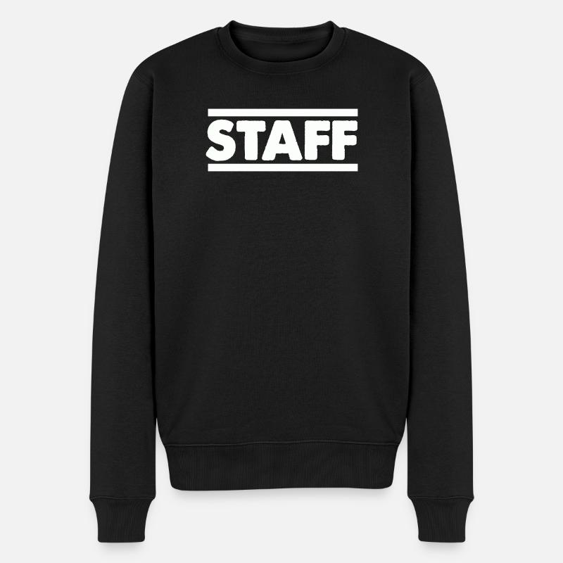 Staff Schriftzug Bold Kontrast - Männer Premium Bio Pullover - Schwarz