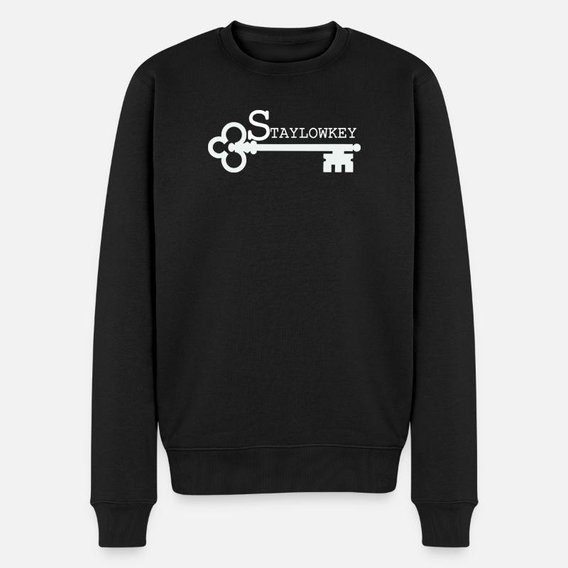 Zurückhaltende Illustration - Männer Premium Bio Pullover - Schwarz