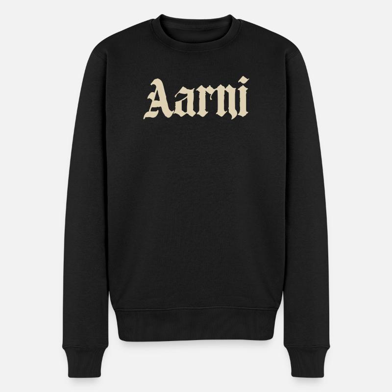 Aarni Gothic Design - Männer Premium Bio Pullover - Schwarz