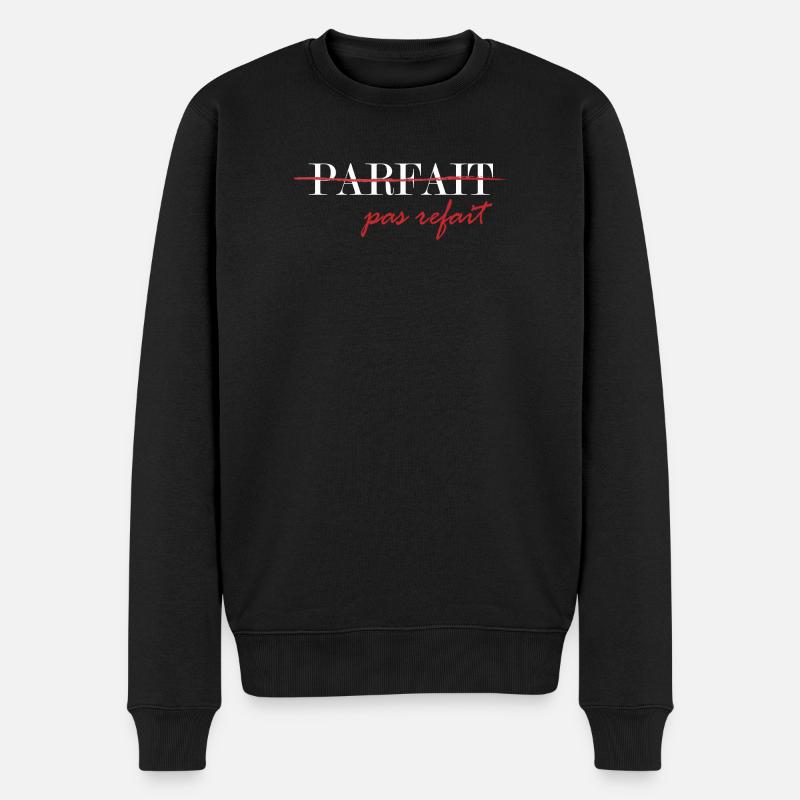 Perfekt, nicht erneuert (weiß) - Männer Premium Bio Pullover - Schwarz