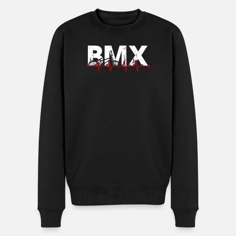 BMX Pulse Grafik T-Shirt - Männer Premium Bio Pullover - Schwarz