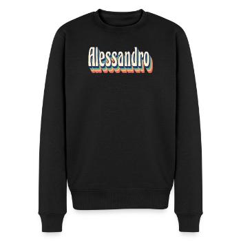 Alessandro Retro Vintage T-Shirt Geschenk T-Shirt - Männer Premium Bio Pullover - Schwarz - Vorne - Nico (187cm)