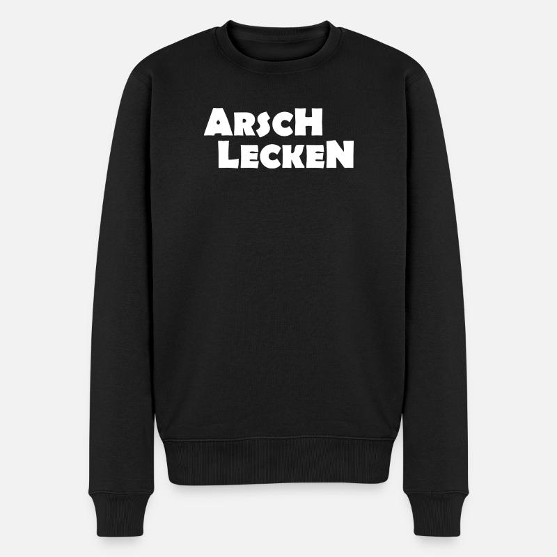 ARSCH LECKEN - Männer Premium Bio Pullover - Schwarz