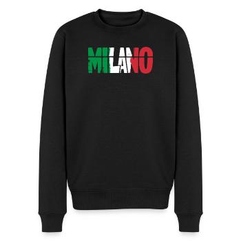 Milano Italien Mailand - Männer Premium Bio Pullover - Schwarz - Vorne - Nico (187cm)
