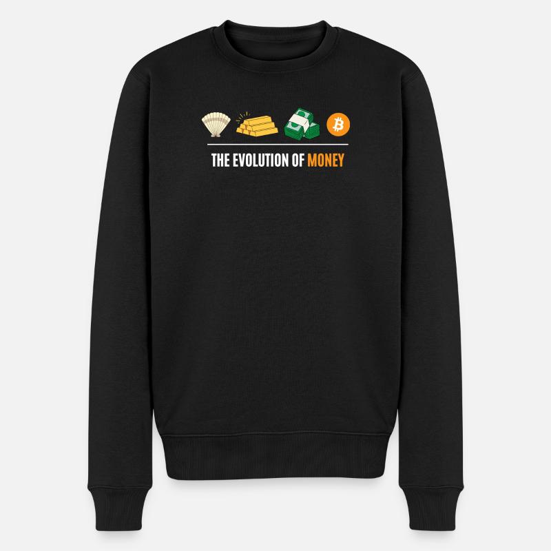 Die Evolution des Geldes - Männer Premium Bio Pullover - Schwarz