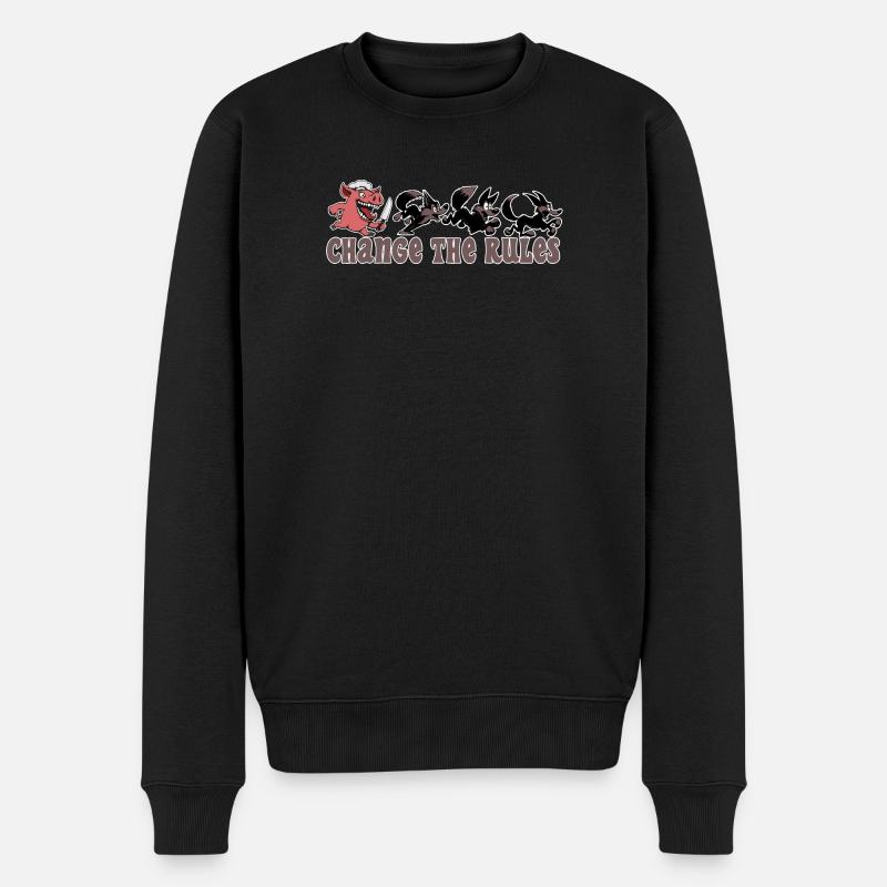 Pig changes the rules! - Men's Premium Organic Jumper - black
