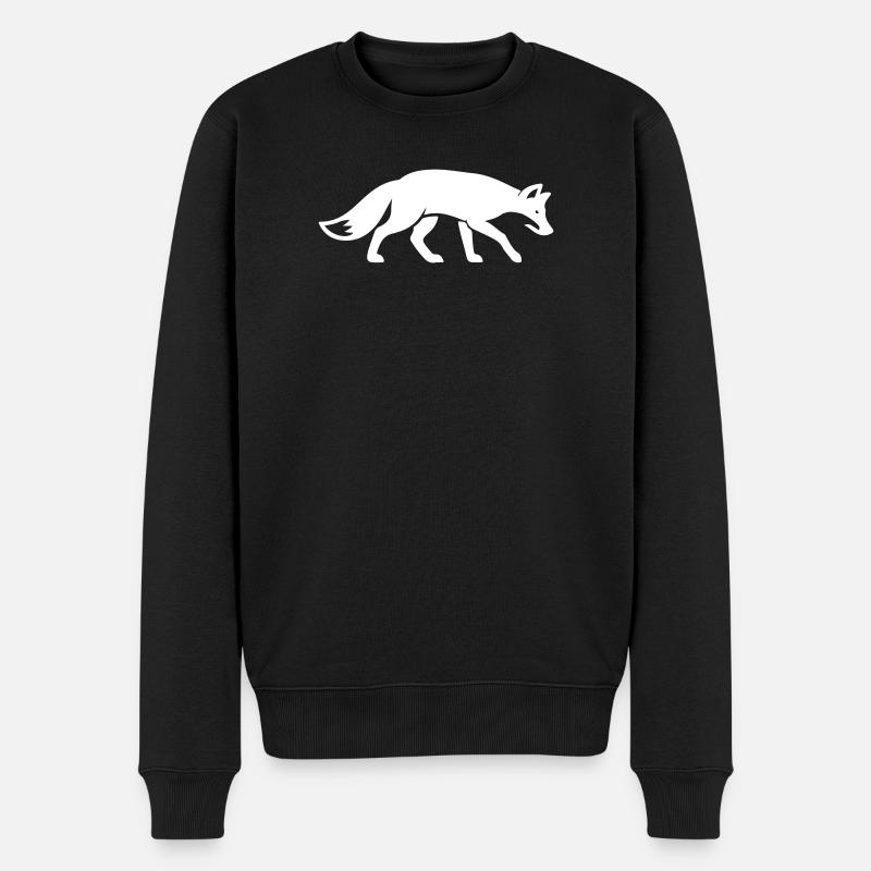Fuchs Tier - Männer Premium Bio Pullover - Schwarz