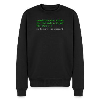 Administrateur Pun dit support des tickets - Pull Premium bio Homme - noir - Devant - Nico (187cm)