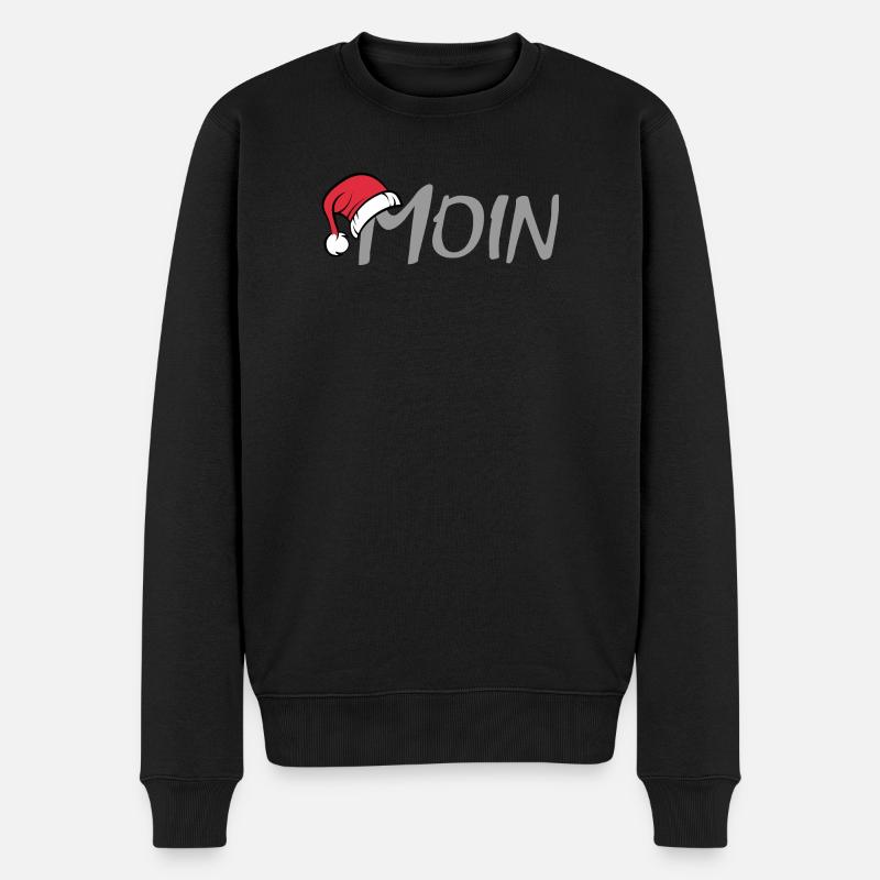 xmas moin hamburg ostsee nordsee hat Weihnachten - Männer Premium Bio Pullover - Schwarz