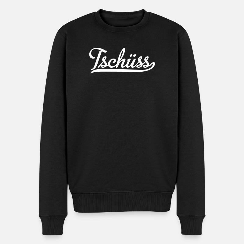tschüss - Männer Premium Bio Pullover - Schwarz