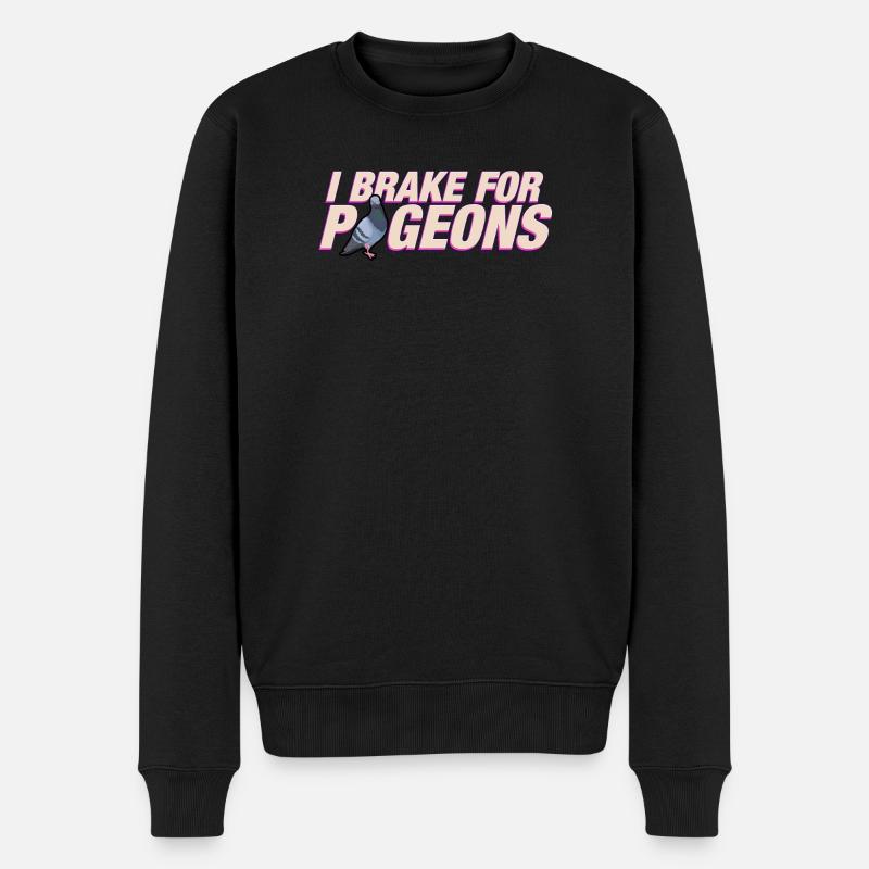 Je freine pour les pigeons - Pull Premium bio Homme - noir