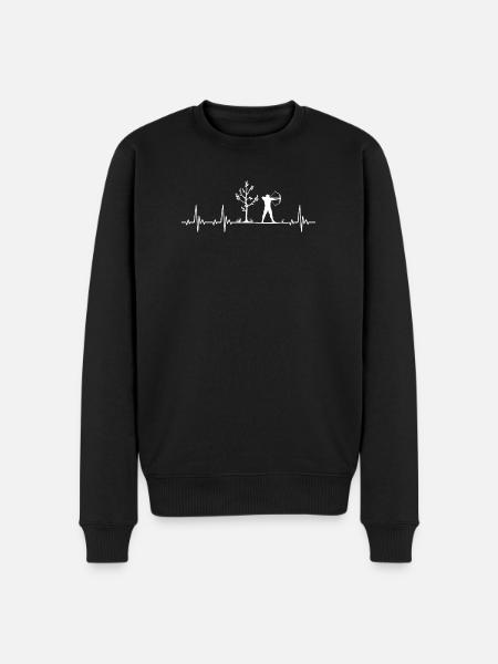 Archer Heartbeat Archery Pulse Gift - Men's Premium Organic Jumper - black