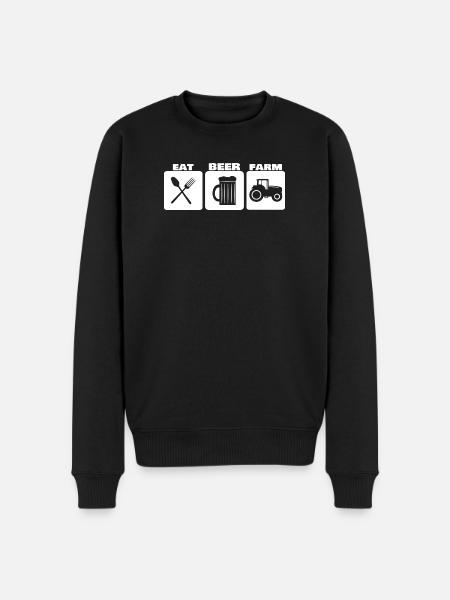 EAT, DRINK, FARM ... farmer basic needs - Men's Premium Organic Jumper - black