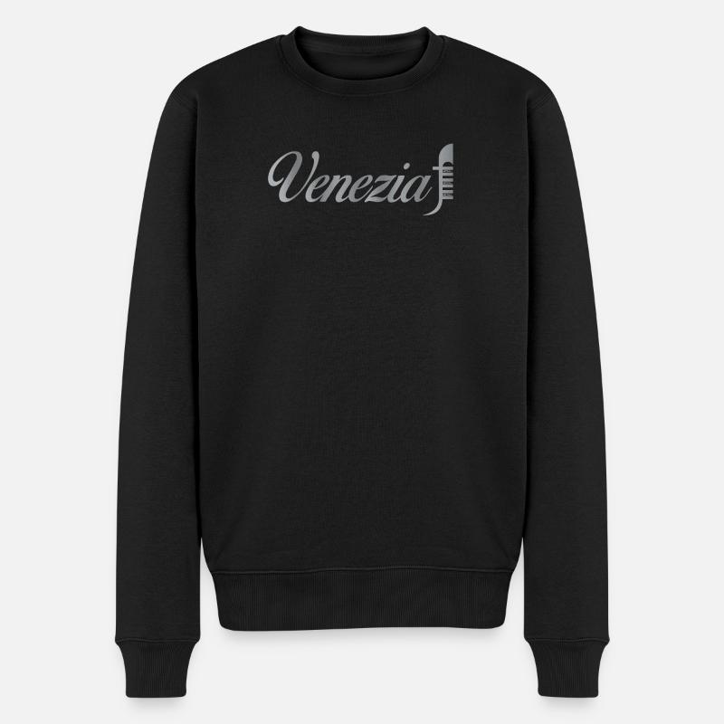 Venezia Script Métallique - Pull Premium bio Homme - noir