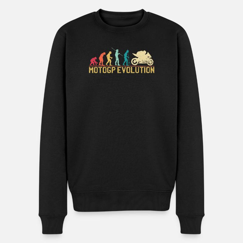 Motocross Evolution Silhouette Design - Männer Premium Bio Pullover - Schwarz