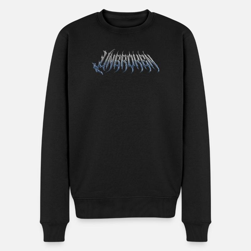 Ininterrompu - texte chromé métallique froid - Pull Premium bio Homme - noir