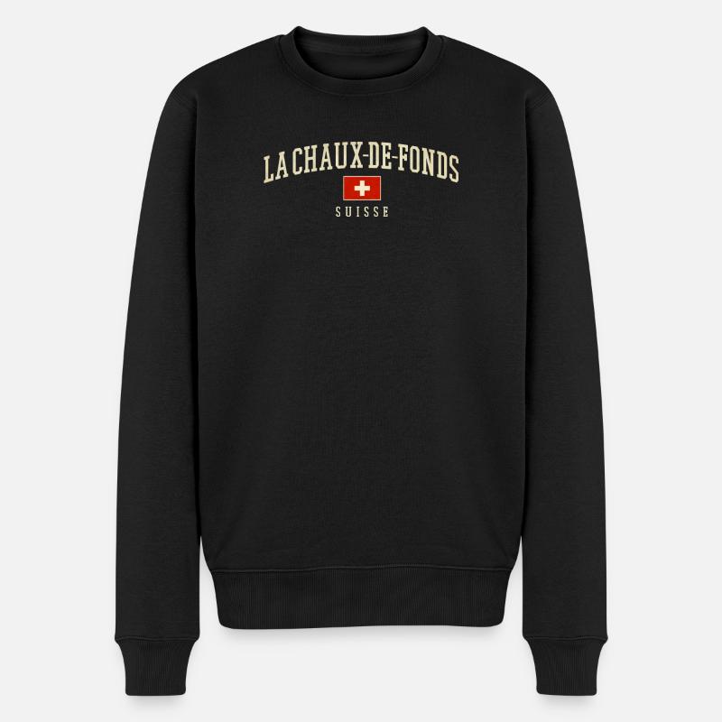 Blason suisse de la Chaux-de-Fonds - Pull Premium bio Homme - noir
