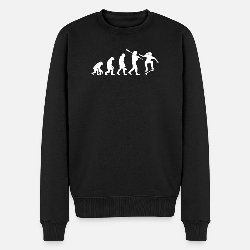 Skateboard Evolution Skater Streetwear Joueur - Pull Premium bio Homme - noir