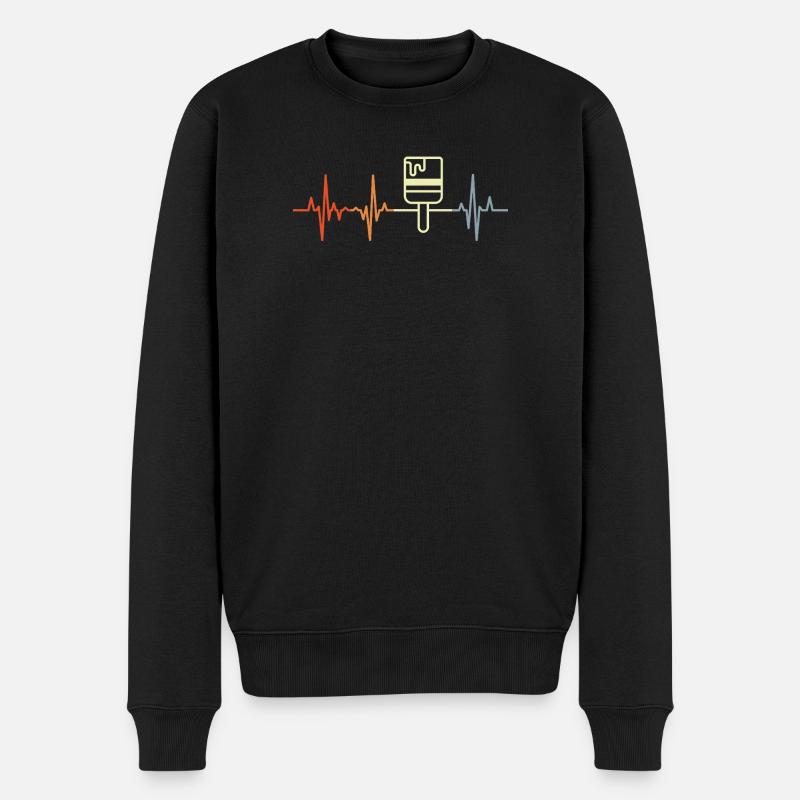 Maler Lackierer Herzlinie - Männer Premium Bio Pullover - Schwarz