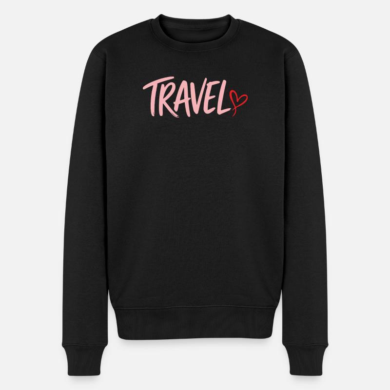 Reiseherz - Männer Premium Bio Pullover - Schwarz
