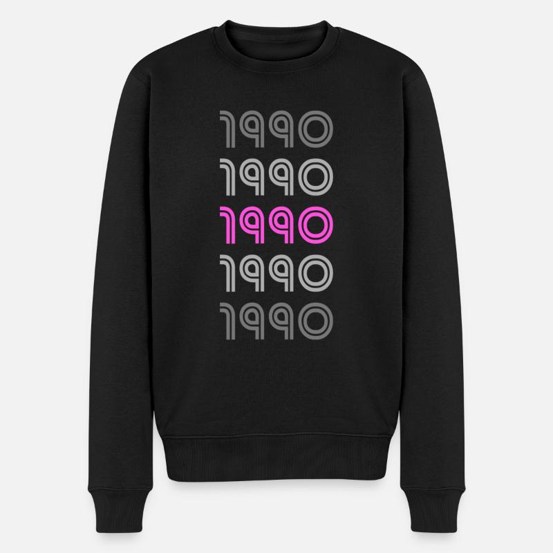Pink 1990 - Männer Premium Bio Pullover - Schwarz