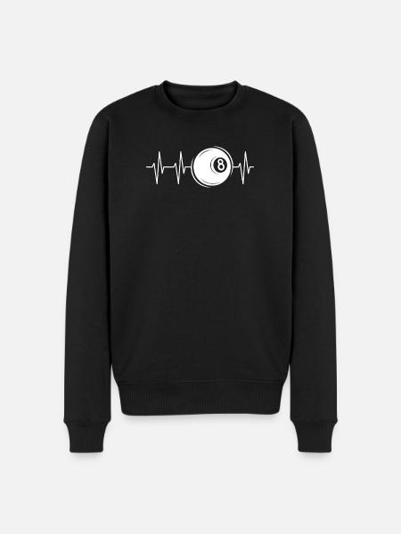 Heartbeat Billiards Pool 8 Ball Ball Pulse Symbol - Men's Premium Organic Jumper - black