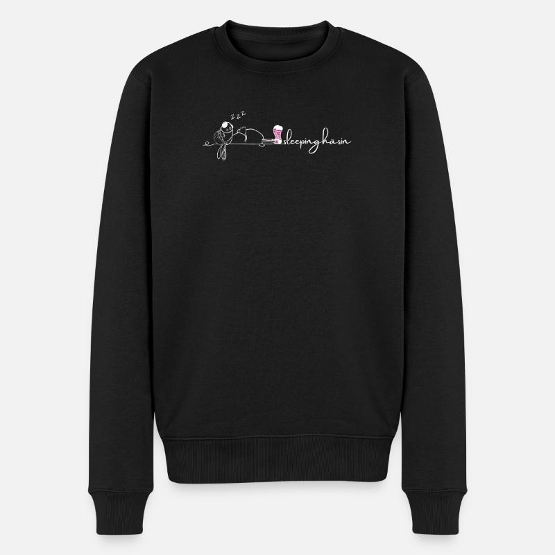 Sleeping Häsin - Männer Premium Bio Pullover - Schwarz