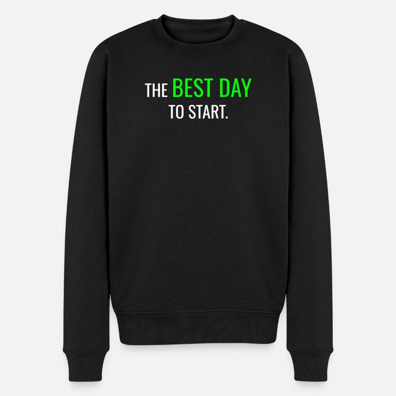 Gestalten Sie noch heute Ihre Träume. - Männer Premium Bio Pullover - Schwarz
