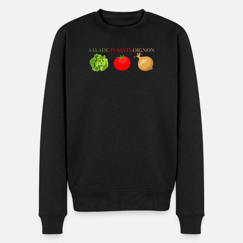 salade tomate oignon - Pull Premium bio Homme - noir