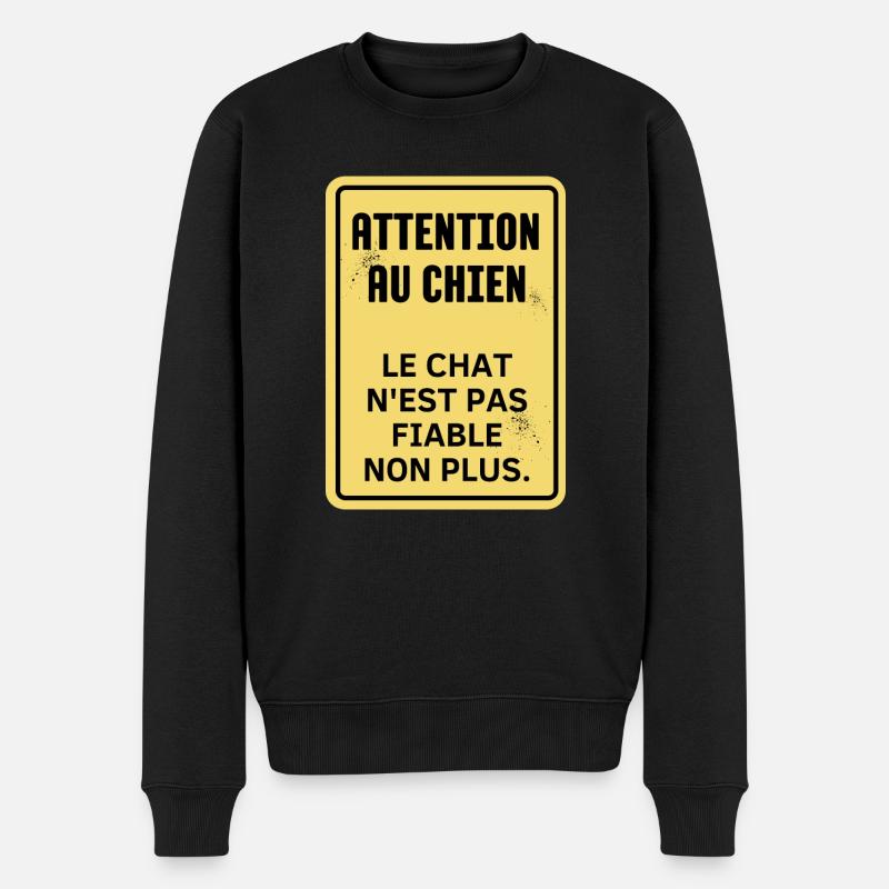attention au chien - Pull Premium bio Homme - noir