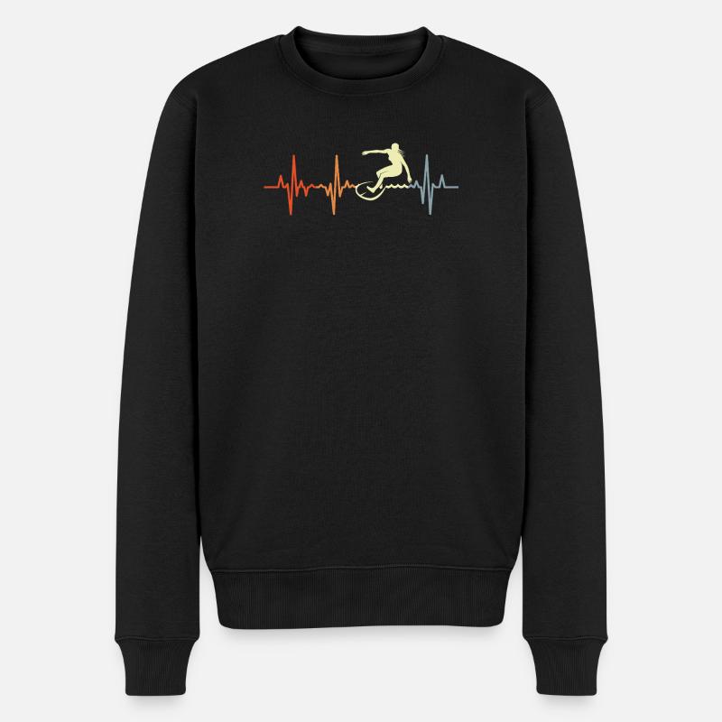 Surfer Girl Rétro Heart Palpitations - Pull Premium bio Homme - noir