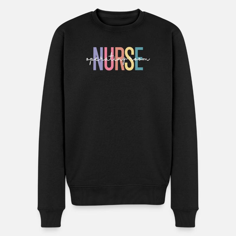 Nurse OR Gradient Letter Design - Männer Premium Bio Pullover - Schwarz