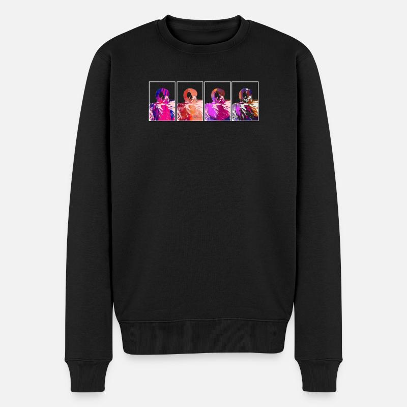 Flamingos - Männer Premium Bio Pullover - Schwarz
