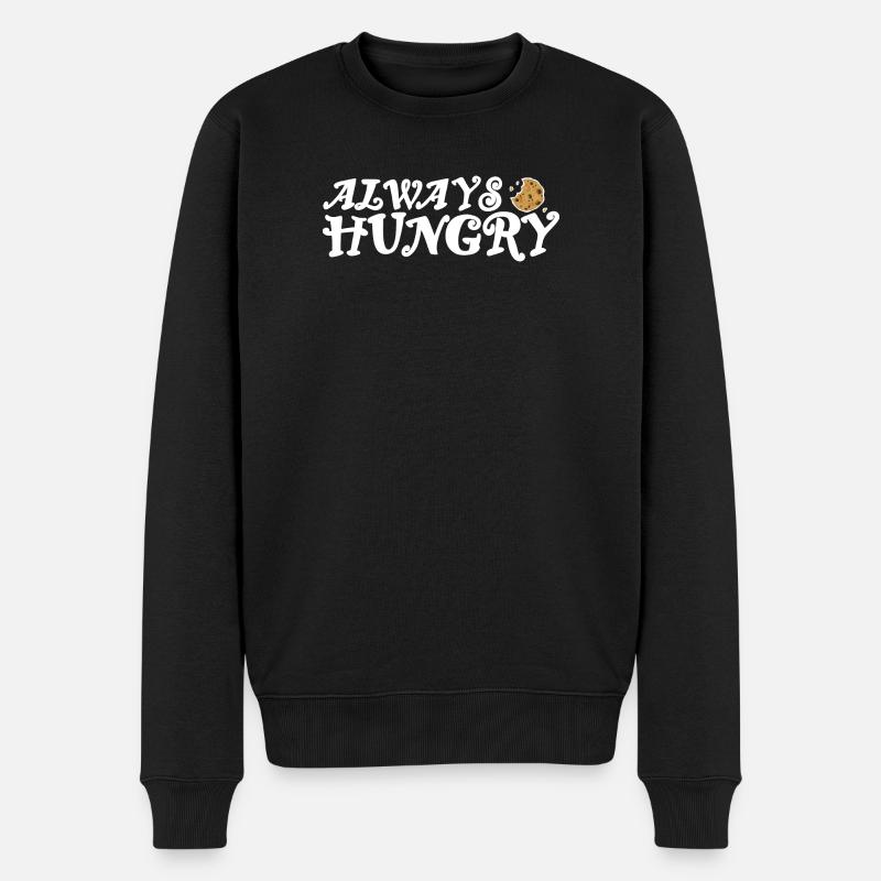 Always hungry helles Design - Männer Premium Bio Pullover - Schwarz