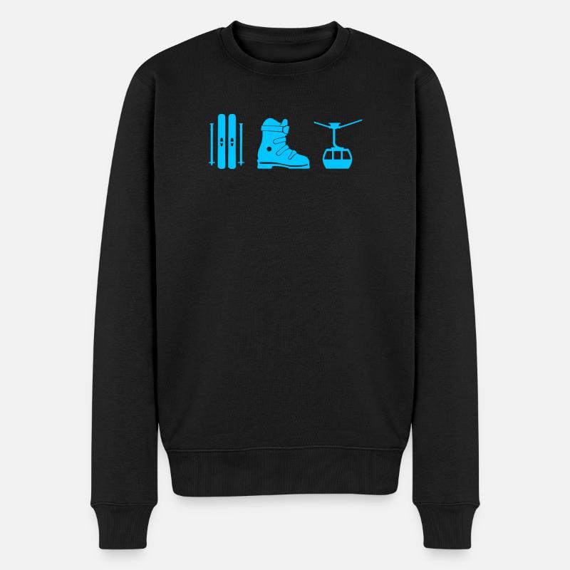 Ski Design in blau - Männer Premium Bio Pullover - Schwarz