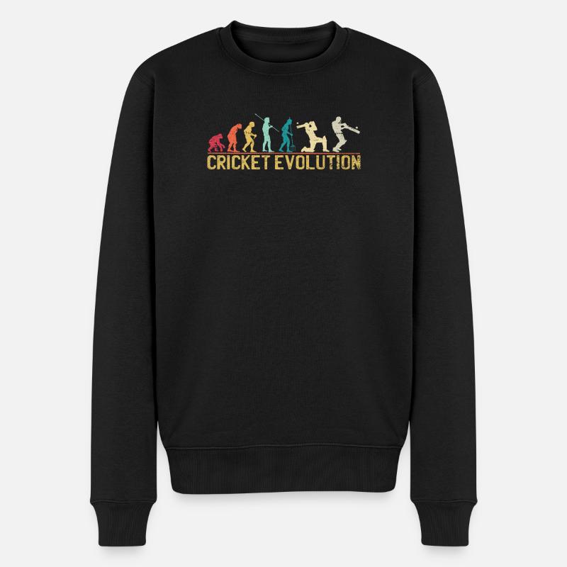 Cricket-Evolution-Design - Männer Premium Bio Pullover - Schwarz