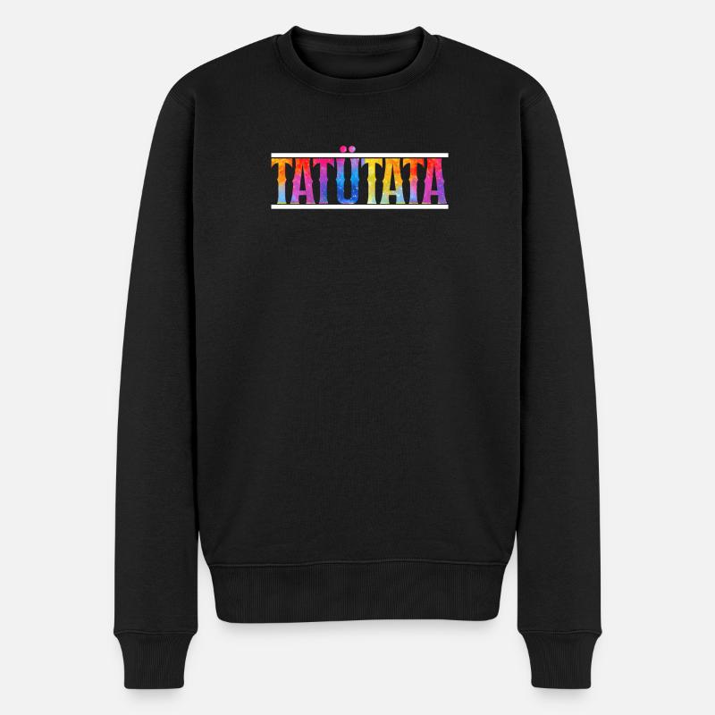 Tatuetata_bunt_ - Männer Premium Bio Pullover - Schwarz