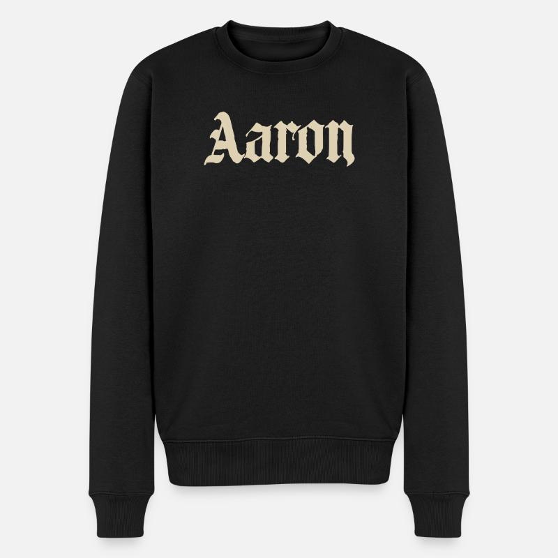 Aaron Name - Männer Premium Bio Pullover - Schwarz