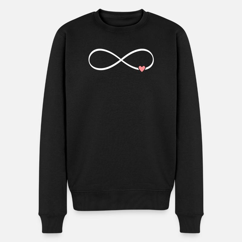 Herz Unendlichkeitszeichen Liebe Symbol Geschenk - Männer Premium Bio Pullover - Schwarz