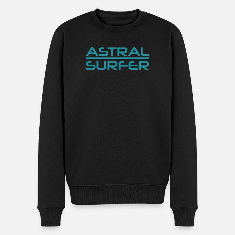 Astral Surfer Design - Männer Premium Bio Pullover - Schwarz