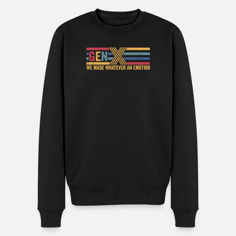 Lustige GEN X Geschenke - Männer Premium Bio Pullover - Schwarz