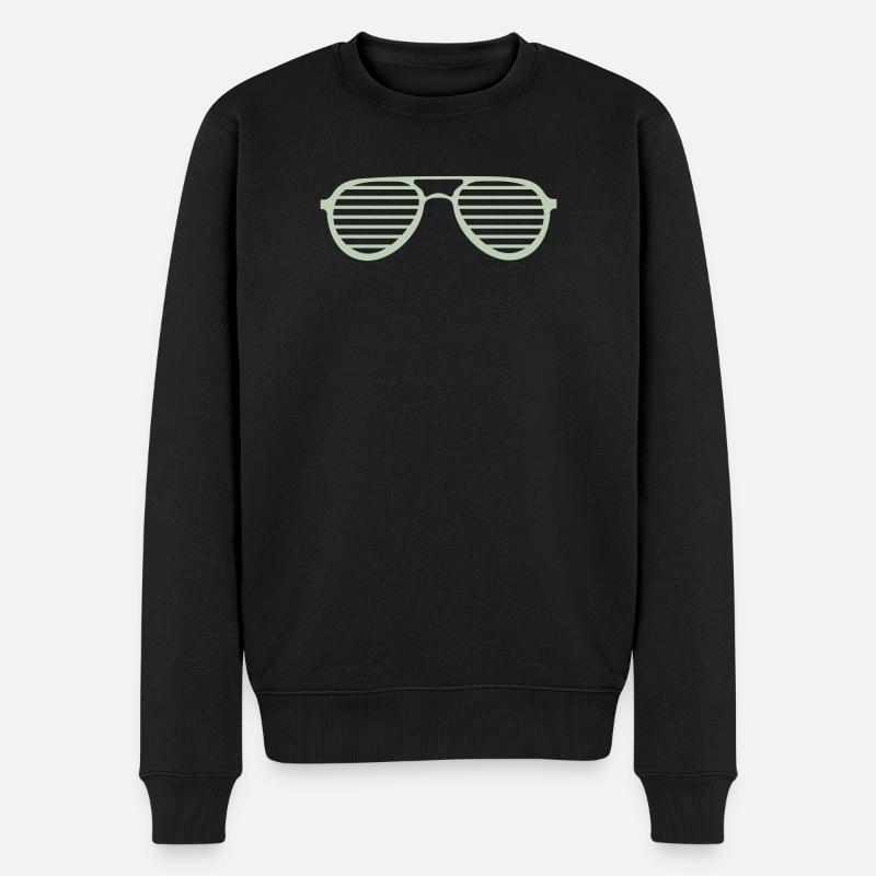 Lunettes de soleil à rayures rétro - Pull Premium bio Homme - noir