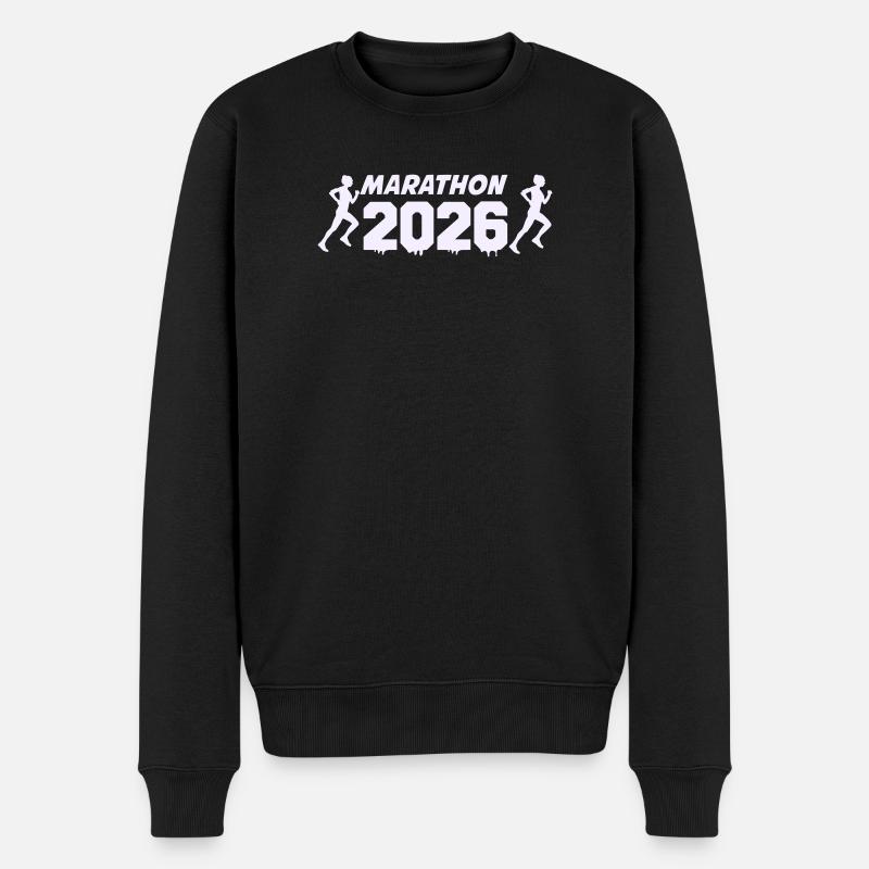 Marathon 2026 Runner Silhouette Design - Men's Premium Organic Jumper - black