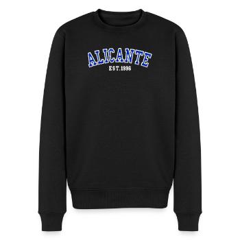 Alicante gegründet 1996 - Männer Premium Bio Pullover - Schwarz - Vorne - Nico (187cm)