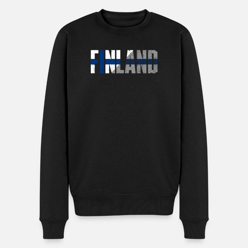 Drapeau nordique de la Finlande - Pull Premium bio Homme - noir