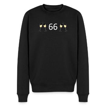 66.Geburtstag 66 Jahre Jubiläum 66 Zahl 66 - Männer Premium Bio Pullover - Schwarz - Vorne - Nico (187cm)