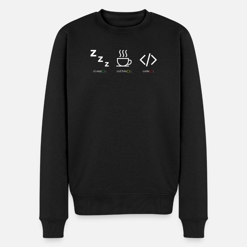 Code Coffee Sleep Trio - Men's Premium Organic Jumper - black
