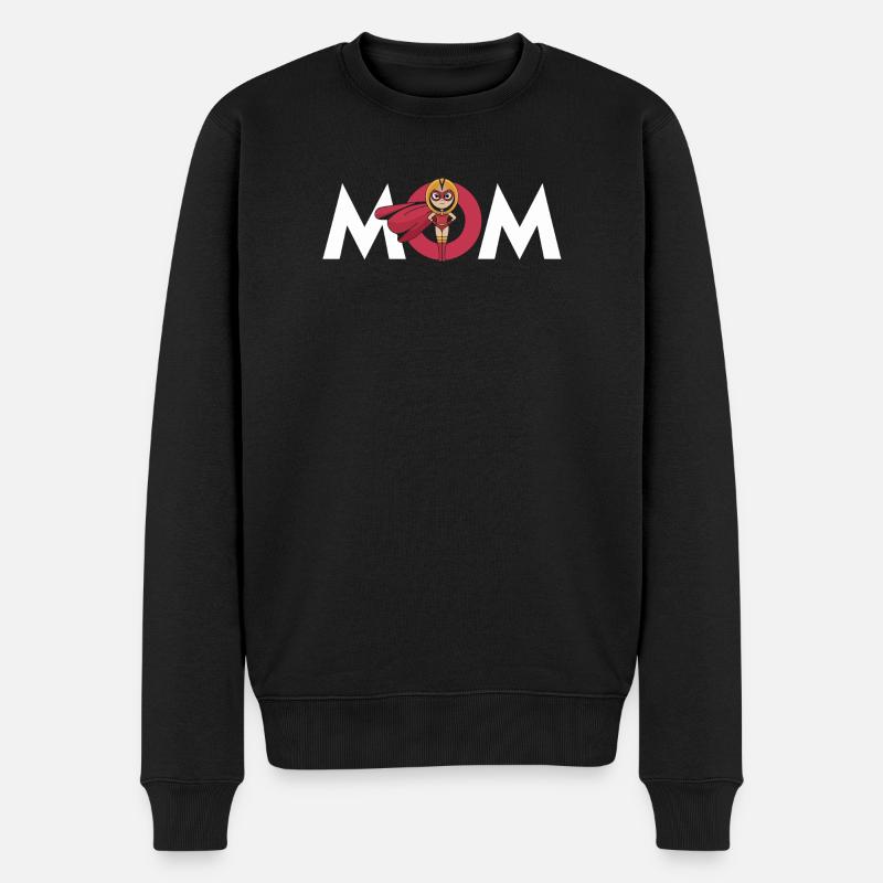 Superheldin Mama Empowerment Design - Männer Premium Bio Pullover - Schwarz