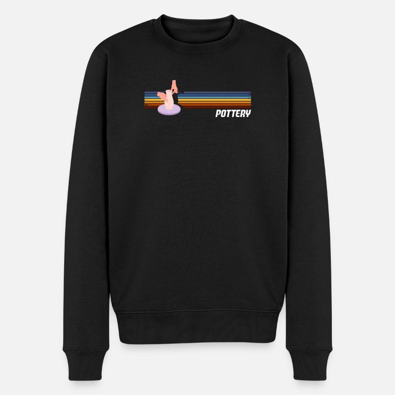 Keramikliebhaber Retro Stil Pottery - Männer Premium Bio Pullover - Schwarz
