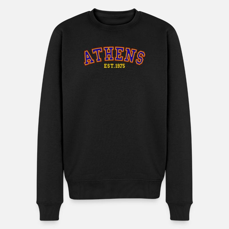 Athen Est.1975 - Männer Premium Bio Pullover - Schwarz